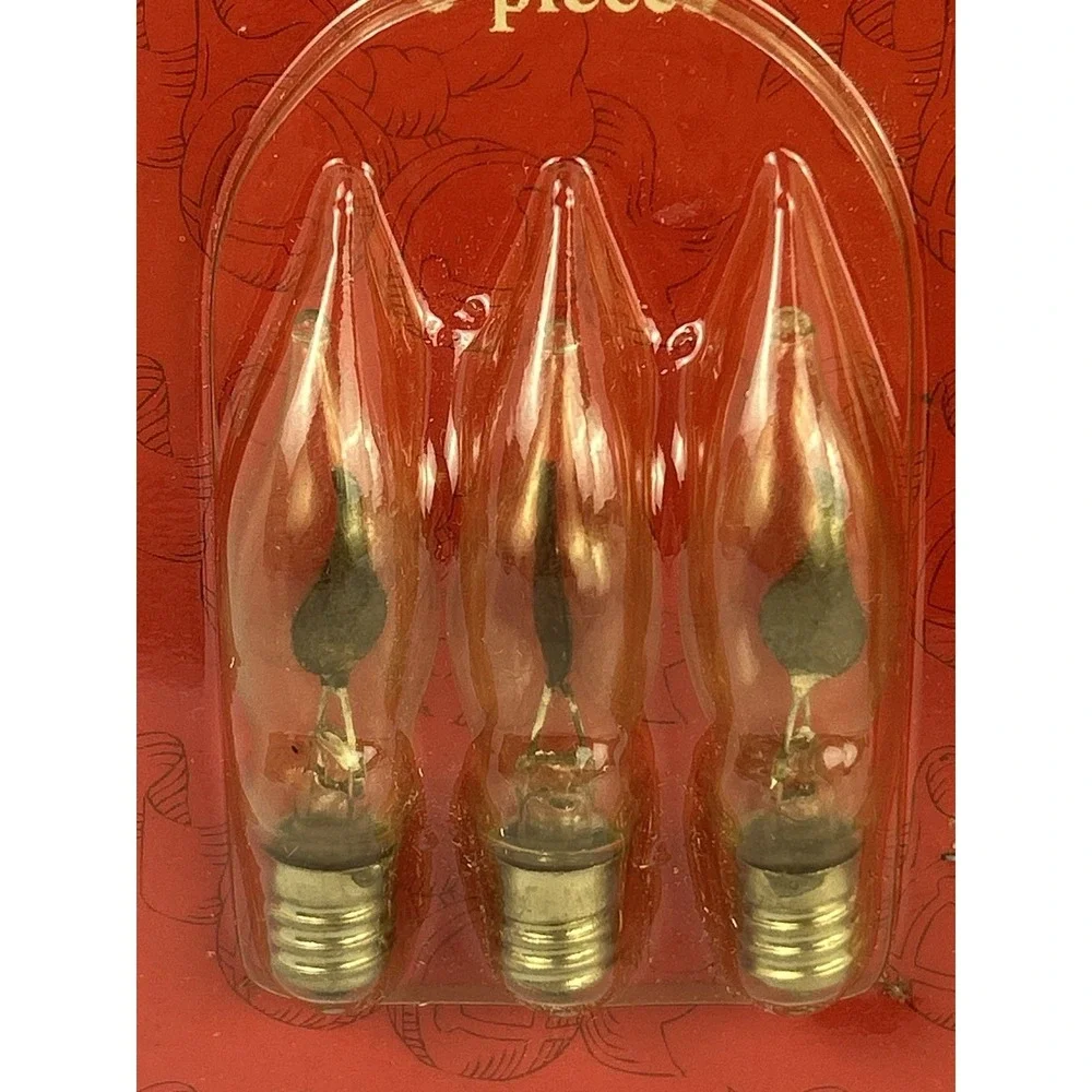 Kurt Adler NOS Flicker Flame Bulbs C7 120V Christmas Candle Lights 6pc Vintage